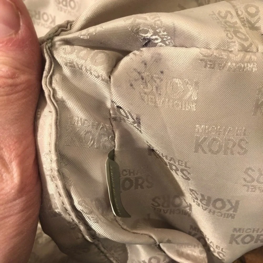 Michael kors brown leather triple compartment bag